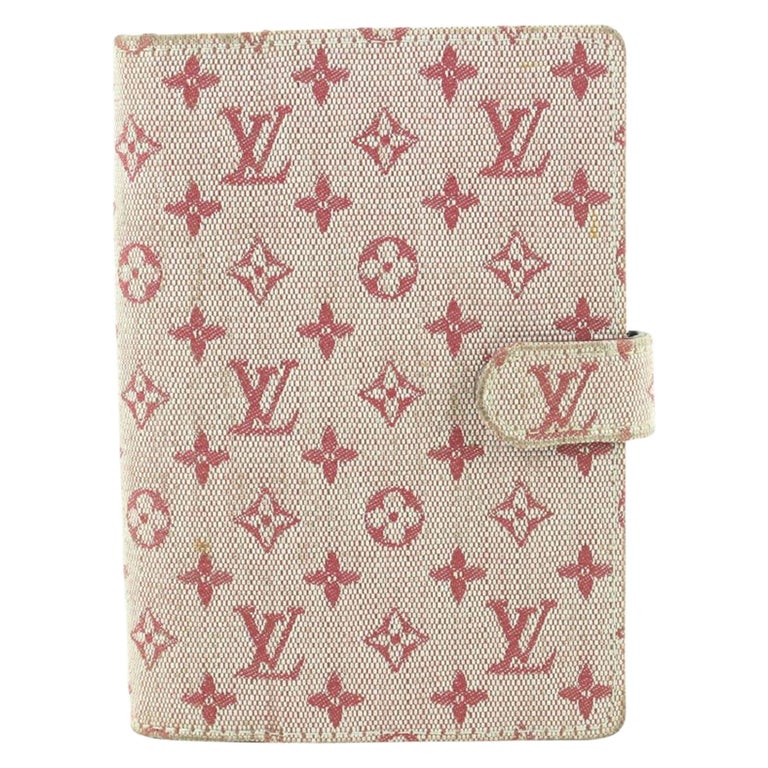Louis Vuitton Burgundy Monogram Mini Lin Small Ring Agenda PM Diary Cover  For Sale at 1stDibs