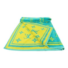 Vintage Louis Vuitton Limited Green x Yellow Monogram Vuittamins Beach Towel818lv51