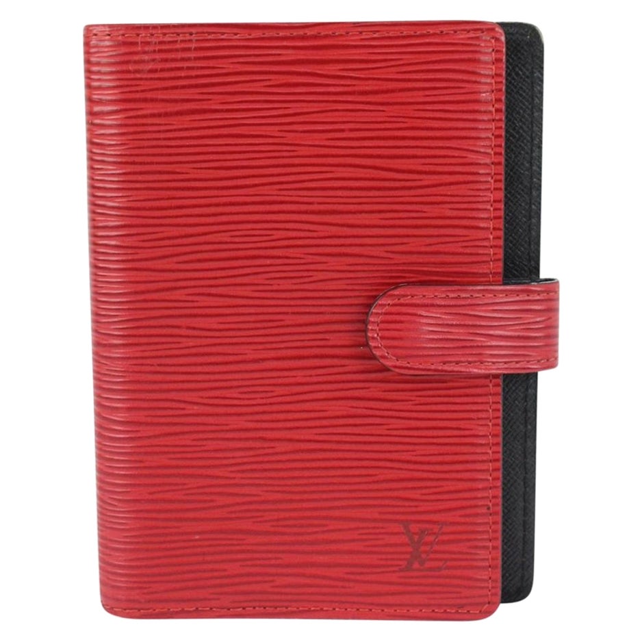 Louis Vuitton Red Epi Leather Small Ring Agenda PM Diary Cover 170lv730