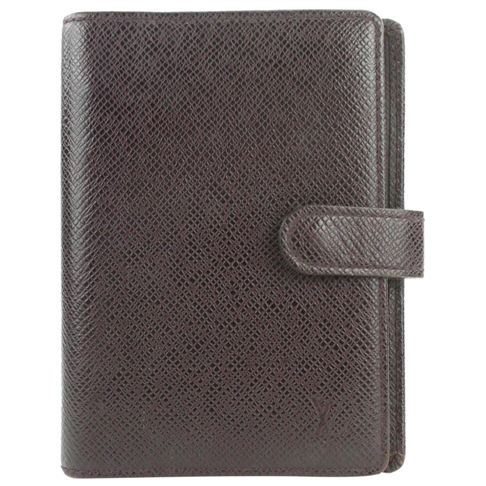 Louis Vuitton Bordeaux Taiga Leather Small Ring Agenda PM Diary Cover 5lvs114