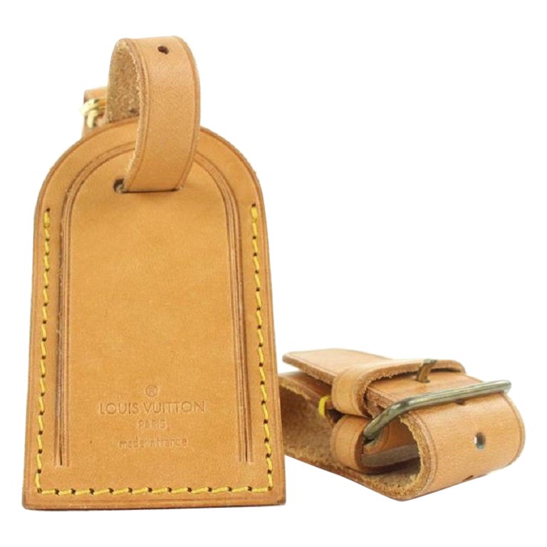 Louis Vuitton Vachetta Leather Luggage Tag and Poignet 152lvs25 For Sale