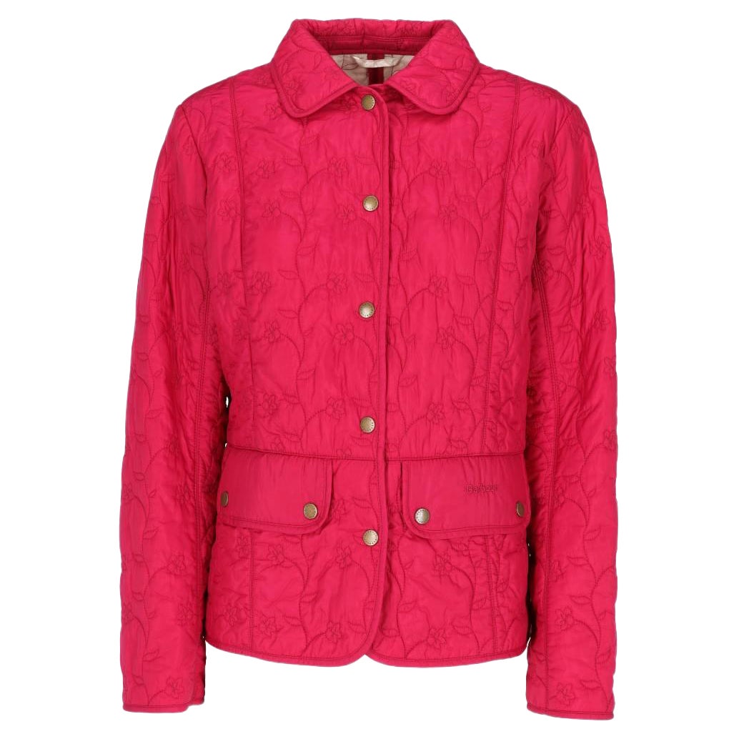 2010s Barbour Raspberry Red Quiled Jacket