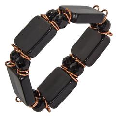Black Celluloid Disc and Copper Bracelet 6