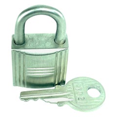 Hermès Silver Brushed Nickle Palladium Cadena Padlock For 8her625