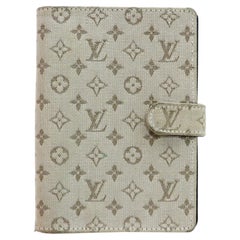 Vintage Louis Vuitton Khaki 872106 Monogram Mini Lin Diary Cover Agenda Pm