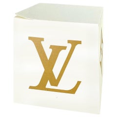 Louis Vuitton White X Brown Logo Monogram Post It Note Memo Pad 19l531