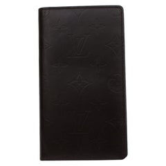 Louis Vuitton Brown 872090 Dark Monogram Vernis Mat Checkboook Cover Agenda Posh