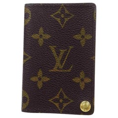 Vintage Louis Vuitton Brown Porte Cartes Credit Pression Monogram Card Case 860078