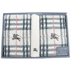 Vintage Burberry Beige Box Towel Gift Set Nova Check 9bk0114 Scarf/Wrap