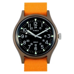 Timex MK1 Aluminum Orange Fabric Strap Watch TW2T10200