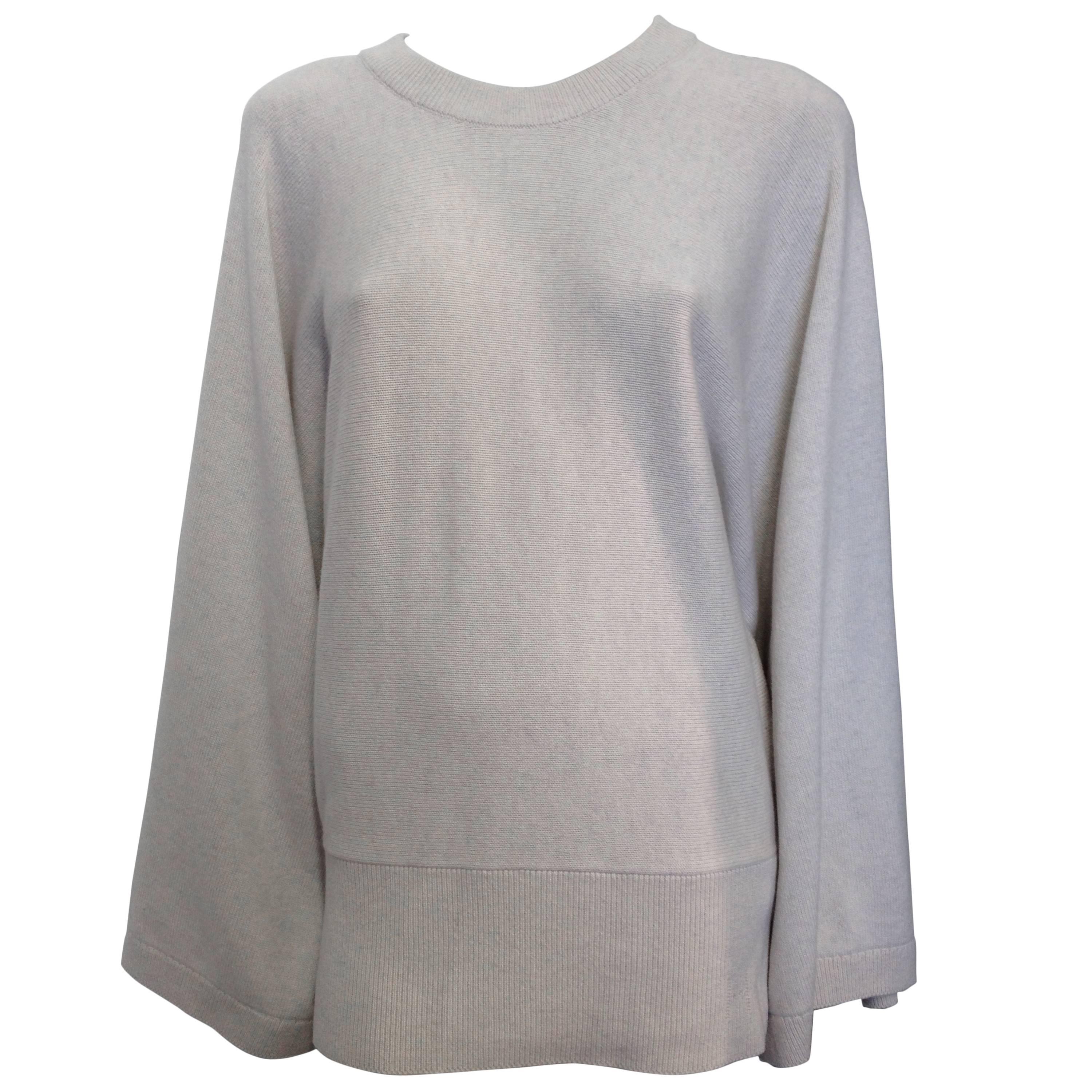 Hermes Cream Knit Batwing Tunic Top For Sale