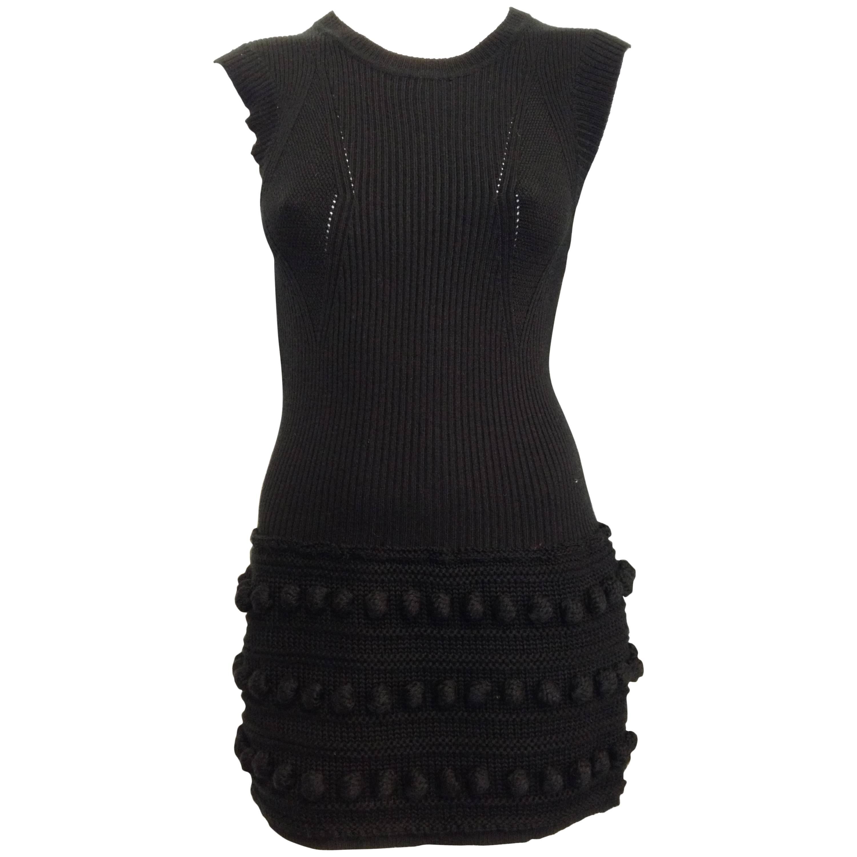 Lanvin Black Knit Mini Dress