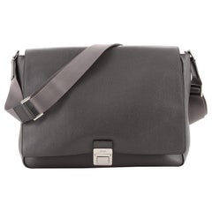 Fendi Pushlock Flap Messenger Bag Leather Large