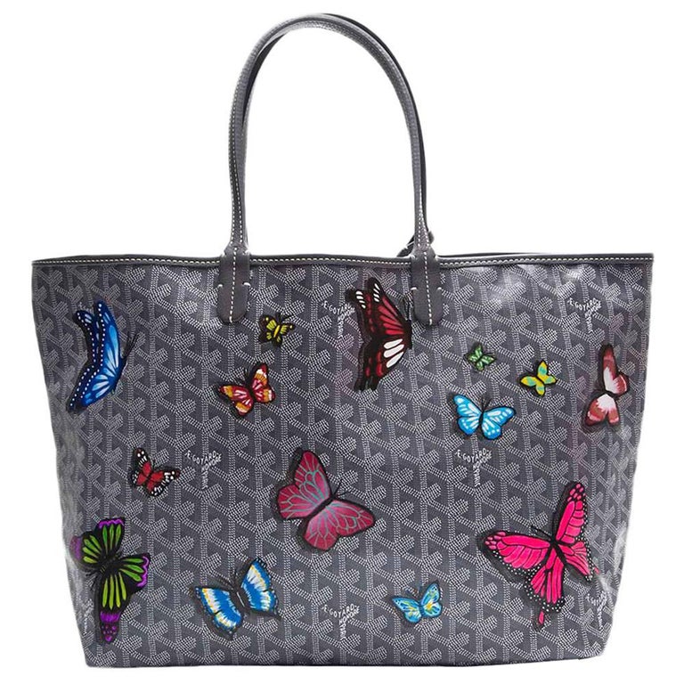 Goyard Customized White 'Butterflies' Monogram St Louis GM Bag at 1stDibs