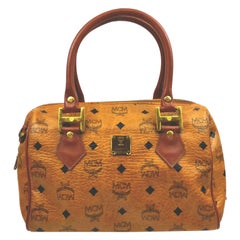 MCM Cognac Monogramm Visetos Boston 861536