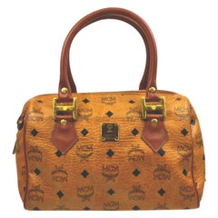 Vintage MCM Cognac Monogram Visetos Boston 861536