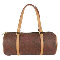 Etro Burgundy Paisley Cylinder Boston Bag 241et716