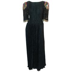 Mary McFadden Couture Vintage Black Gown with Multi Sleeves - 12 - circa 1980's