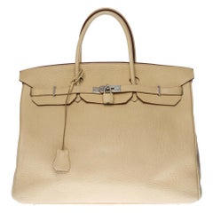 Stunning Hermes Birkin 40cm handbag in Parchemin Togo leather, SHW