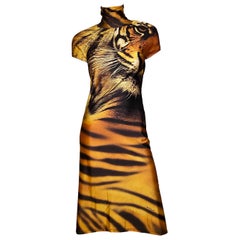 Roberto Cavalli F/W 2000 Cut-out Tiger print Dress