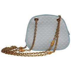 Sky Blue Gucci Handbag , chain strap has bamboo detail