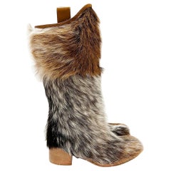 Chanel Fur Cowboy Boots Pre-Fall 2014