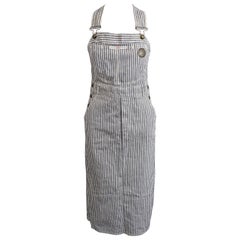 Vintage Fiorucci Denim Striped Overall Dress