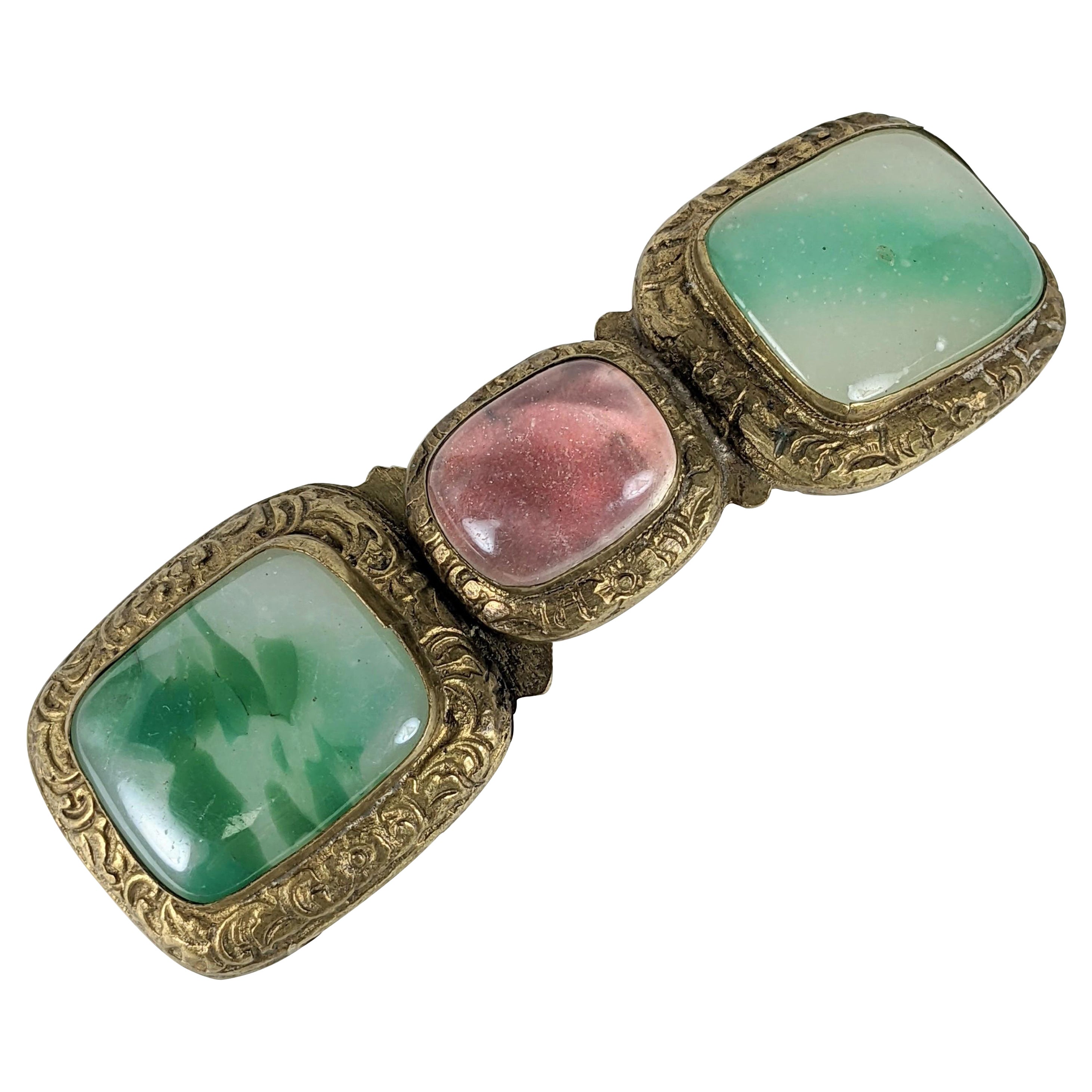Antique Chinese Peking Glass Buckle For Sale