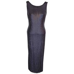 Tom Ford Iconic Plum Sequin Sleeveless Column Evening Gown