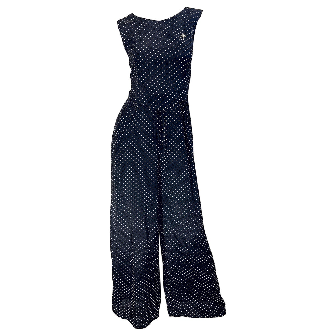 1990s Moschino Cheap & Chic Size 8 / 10 Popeye Olive Oyl Black White Jumpsuit For Sale