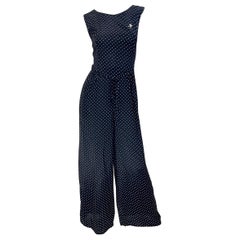 1990er Moschino Cheap & Chic Größe 8 / 10 Popeye Oyl Schwarzweißer Jumpsuit