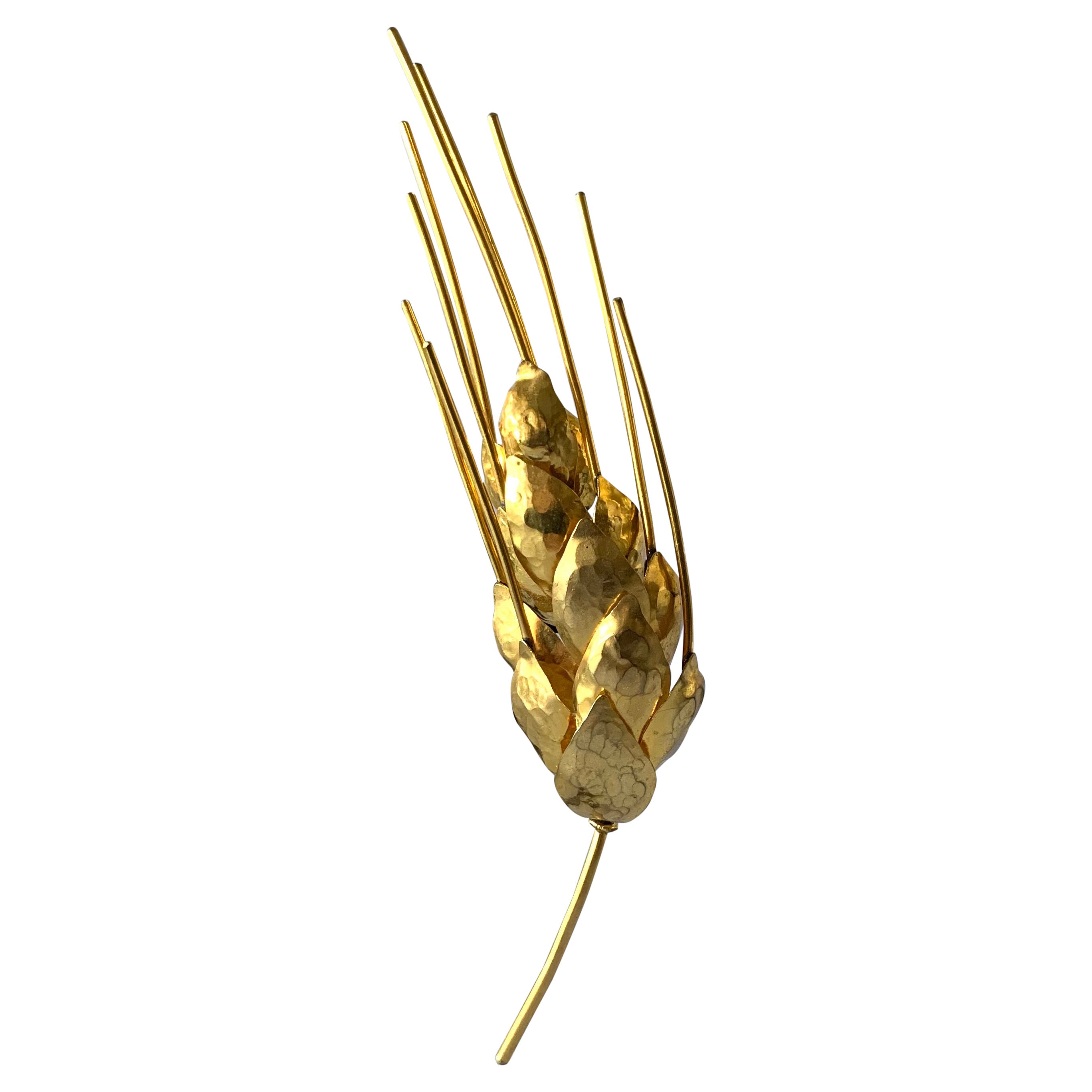 Gilt Wheat Brooch by Herve Van Der Straeten 