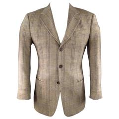 ARMANI COLLEZIONI Men's 38 Short Taupe Silk / Cashmere Sport Coat