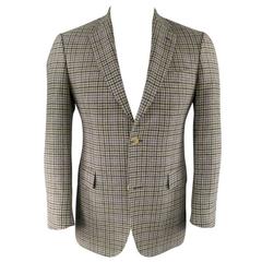 ETRO 38 Regular Gray Wool / Cashmere Plaid Sport Coat