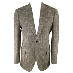 ETRO 46 R Brown Blended Linen Sports Jacket