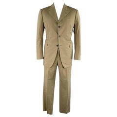 PRADA 44R Neutral Brown Blended Cotton Suit