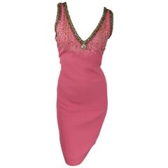MIU MIU Size 6 Pink Blended Viscose Cocktail Dress