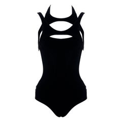 Gucci by Frida Giannini black lycra multi-strapped bodysuit, ss 2010
