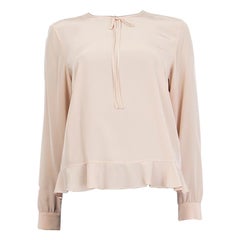 RED VALENTINO nude pink silk BOW DETAILS Blouse Shirt 42 M