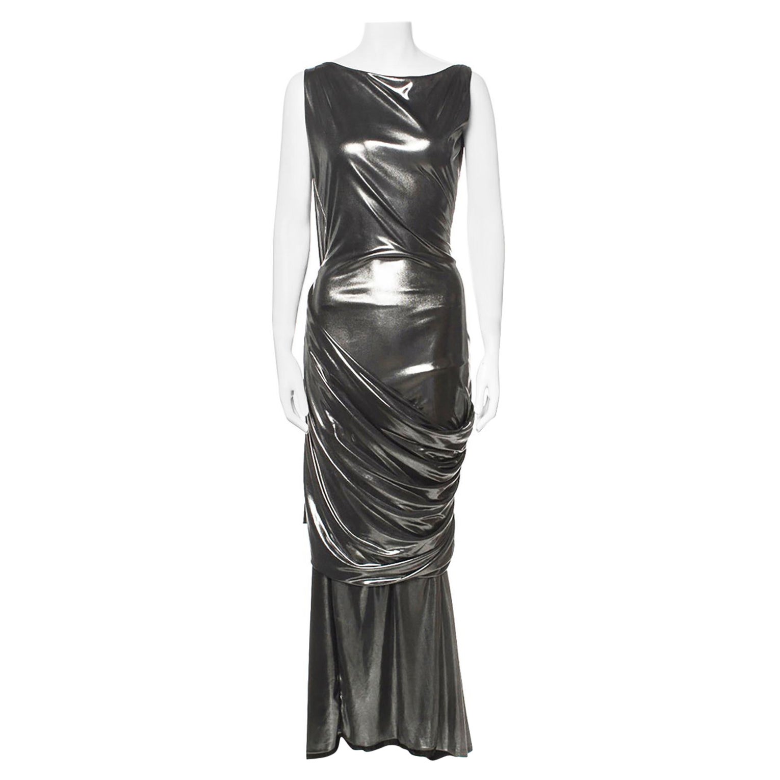 Gianni Versace Metallic Grecian Evening Gown 