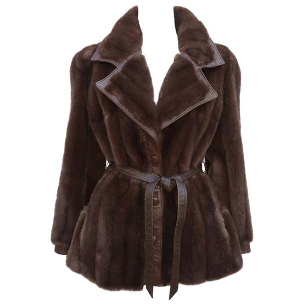 Lilli Ann Brown Faux Fur and Leather Jacket, 1960's at 1stDibs | black ...