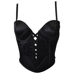 Vintage Iconic Gianni Versace Couture Boned Silk Bustier