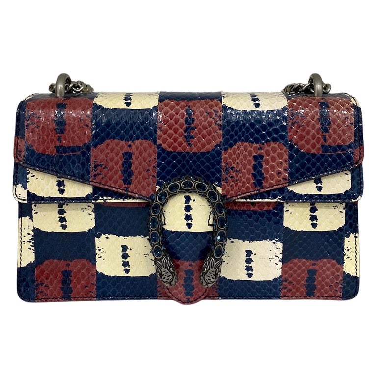 Gucci Dionysus Bag Blu And Red Leather Shoulder Bag For Sale at 1stDibs