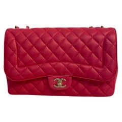 Chanel Pink Leather Jumbo Bag