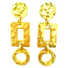 21st Century Michael Kors Gold Plate Monumental Pair Of Dangle Earrings