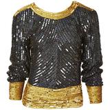 Yves Saint Laurent Bugle Beaded and Sequined Top