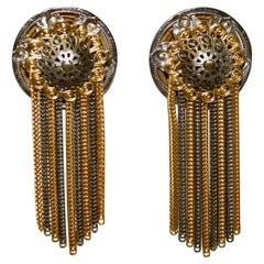 Françoise Montague Silver and Gold Tassel Earrings 