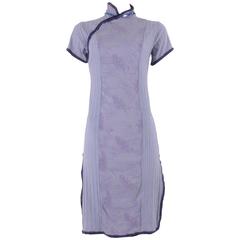 Vintage Original Voyage Oriental Style Lavender Shift Dress Approx Size UK 8