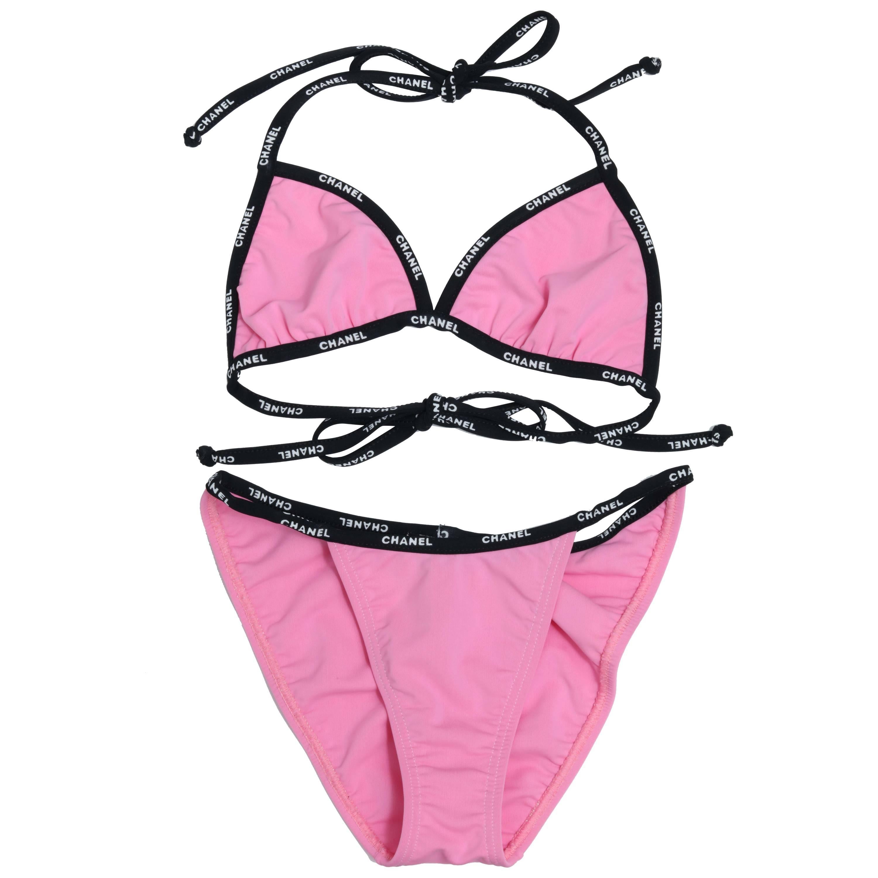  Extremely Rare Chanel Pink Bikini with Logos