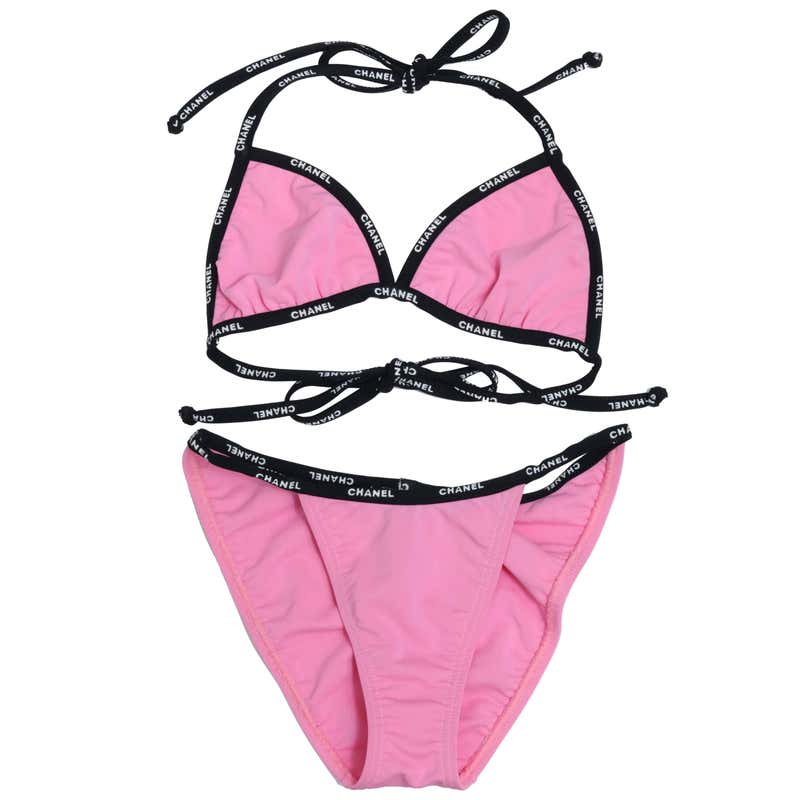 Extremely Rare Chanel Pink Bikini with Logos at 1stDibs | chanel logo ...